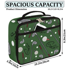 OMFUNS Golf Sport Kids Lunch Box for Boys Girls Sport Golf Ball Insulated Lunch Bag Thermal Leakproof Cooler Reusable Lunch Tote Bag for School Work Office Picnic Beach