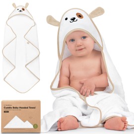 KeaBabies KeaBabies Hooded Baby Towel for Newborn - Viscose Derived from Bamboo Large Baby Bath Towels with Hood for Boys, Girls, Toddler, Extra Absorbent & Soft Newborn Bath Essentials (Dog)