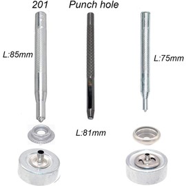 18 Sets 15mm Jumper Hooks Stainless Steel Metal Buttons (with Tools) DIY Handmade. (Silver)