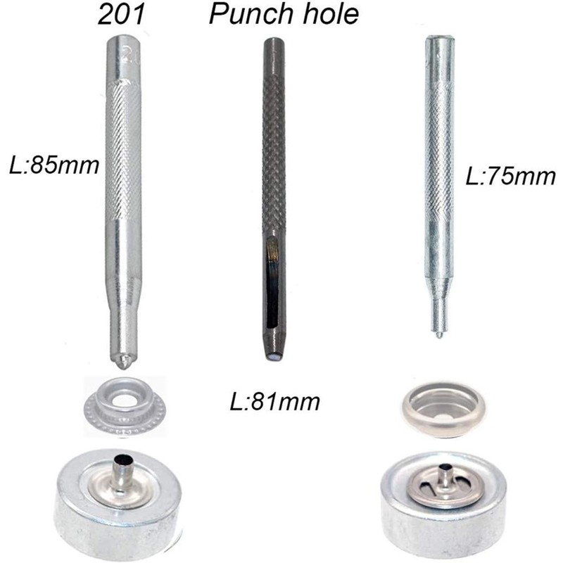 18 Sets 15mm Jumper Hooks Stainless Steel Metal Buttons (with