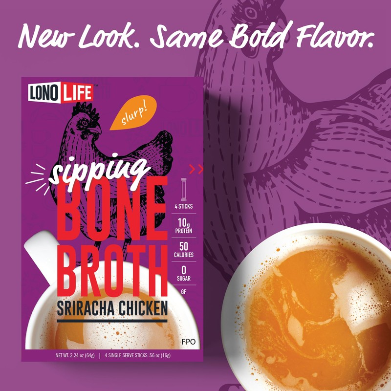 LonoLife Sriracha Chicken Bone Broth Powder Mix | 10g Protein