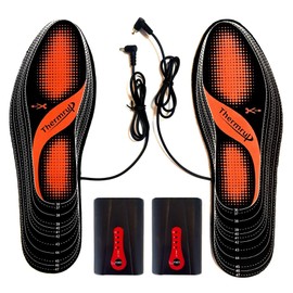 Thermrup Electric Heated Insoles Foot Warmers Rechargeable Li-Ion Battery(4 Temperature Settings) Size 4.5-14, High Temperature