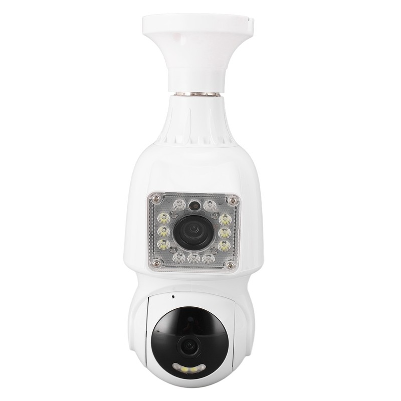 FHD 1080P Dual Lens Light Bulb Security Camera 360 Degree