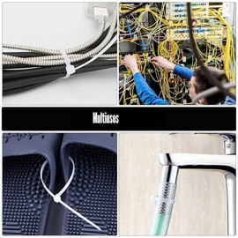 Bridas para cables, 600 bridas de nailon autobloqueantes, varios tamaos de 4  6  8  10  12 pulgadas, lazos de plstico multiusos para gestin de cables 