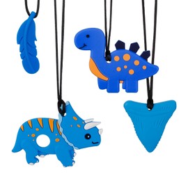 Tagaremuser Pack of 4 Chew Chain for Children, Teething Ring Baby, Chew Bracelet for Children with ADHD, Teething Autism, Biting Needs, Nails Chewing