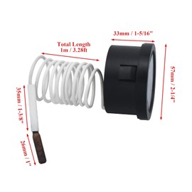 Aiyomi Capillary Thermometer with Sensor Capillary Temperature Meter Measure Gas Liquid and Steam 0-120 °C