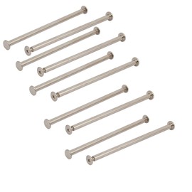 uxcell 10pcs M4x100mm Female Thread Nickle Plated Carbon Steel T Nut w Cross Head Screw