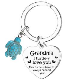 Waeceip Funny Turtle Grandma Gifts from Granddaughter Grandson Grandma Keychain Best Gift Idea for Grandmother Birthday Mothers Day Gift