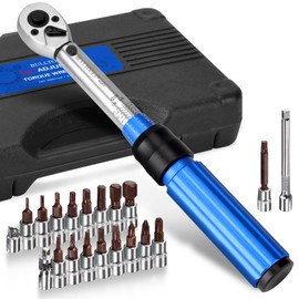 BULLTOOLS ‌1/4 Inch Drive Click Torque Wrench Set, 20-200 in.lb / 2.26-22.6 Nm Inch Pound Torque Wrench 90-Tooth Bike Torque Wrench Set with ±3% Accuracy for Bicycle and MTB Repair