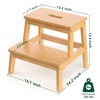 BEKVEM Bamboo 2 Step Stool for Kids & Adults, Wooden