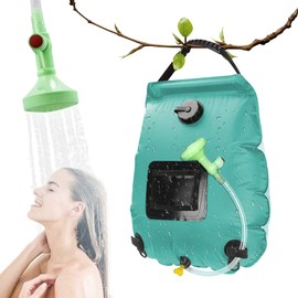RANJIMA Camping Shower Solar Shower, 20 L Camping Shower Bag with Temperature Display, Portable Camping Shower Set Heating with Shower Head & On-Off Switchable for Camping Outdoor Travel Beach Swimming Garden