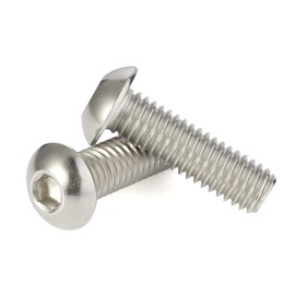 M8-1.25 x 35mm Button Head Socket Cap Screws, Allen Socket Drive, Stainless Steel 18-8, Bright Finish, Quantity 15