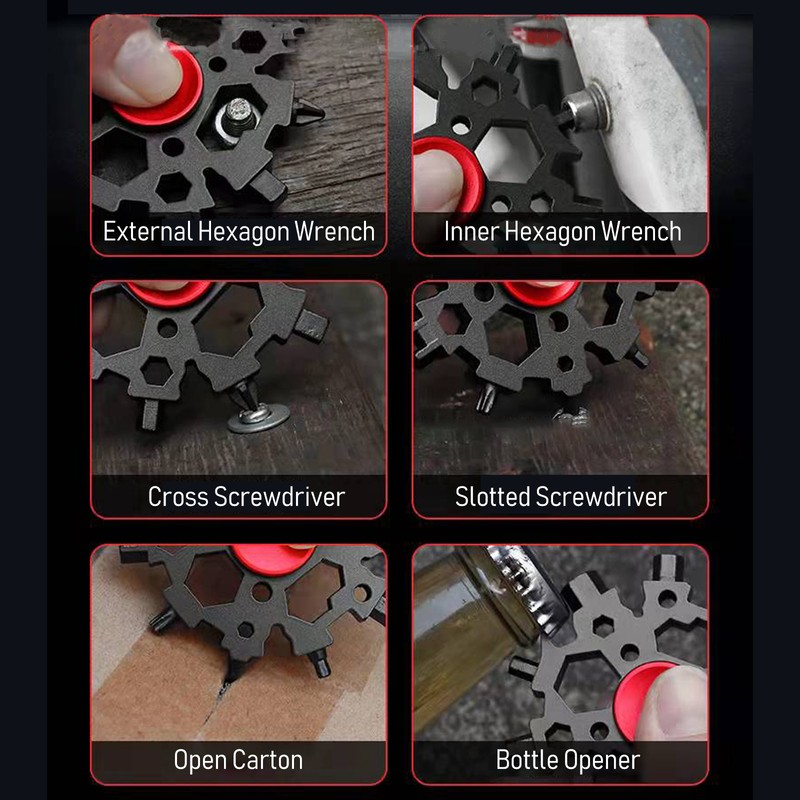 23 In 1 Snow-flake Multi-Tool with Fidget Toys Function Snowflake