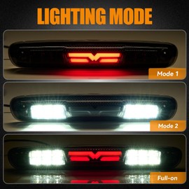Cxdar Third 3rd Brake Light for 2007-2013 Chevy Silverado/GMC Sierra 1500 2500HD 3500HD, LED High Mount Stop Light, Rear Center Cab Roof Tail Cargo Lamp