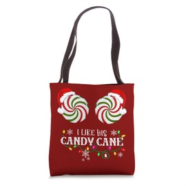 I Like His Candy Cane I Like Her Peppermint Candies Couples Tote Bag