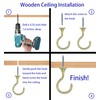 Evsteluo Heavy Duty Swag Ceiling Hooks with Hardware for Hanging