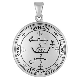 Moonlight Mysteries Archangel Michael Sigil Pendant - .925 Sterling Silver Angel Sigils Saint Michael Talisman for Strength and Protection (1 1/4 inch)