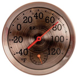8" Metal Dial Thermometer/Hygrometer Oil Rubbed Bronze
