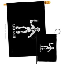 Bartholomew Roberts 2nd Garden House Flags Set Coastal Pirate Ship Skull Treasure Map Carribean Jolly Blackbeard Jack Small Decorative Gift Yard Banner Double-Sided Made In USA 28 X 40