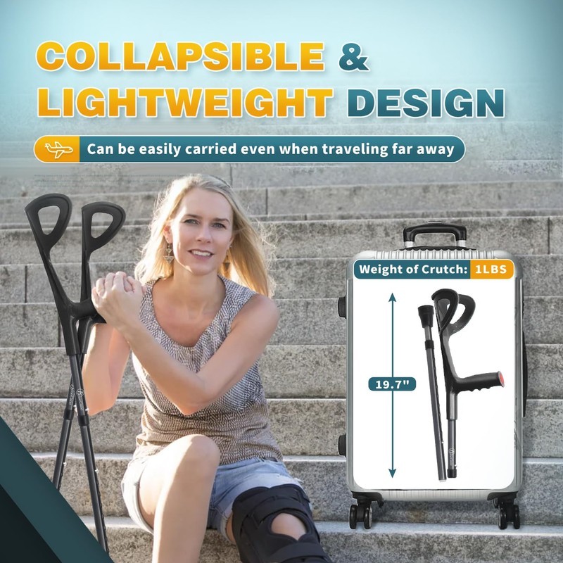 BeneCane Forearm Canes Lightweight Arm Crutch Adjustable Ergonomic Comfortable on