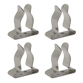 Semetall 4PCS Boat Hook Spring Clamp Holder 304 Stainless Steel Marine Spring Clip-Silver (Big)