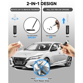 Touch Up Paint Compatible with Nissan Exact Match 2 in 1 Touch up Paint for Chips and Nicks Repair (Cloud White/Fresh Powder(QM1) Compatible with 200SX/Altima/Cube/Frontier/Kicks/Micra/NV/NV200/Pathfinder/Pickup/Sentra/Versa/Versa-Note/Xterra)