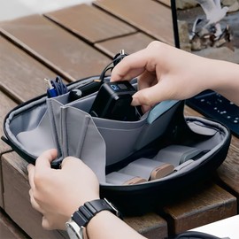 XSQD Data Cable Organiser Storage Bags, 180 ° Unfolded Cable Storage Bag, Waterproof Tech Pouch, Electronic Accessory Storage Protection Bags, Table Top Storage, Travel Portable Small Tool Bag