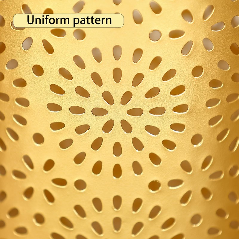 Wenbery Gold Trash Can for Bathroom, Metal Garbage Can for