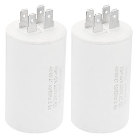 PATIKIL CBB60 30uF Running Capacitor,2Pcs AC 250V 4 pins 50/60Hz Cylinder 1.52 x 2.54inch for Water Pumps, Washing Machines Motor Start