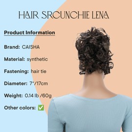 CAISHA Jumbo Hairpiece Scrunchy Updo Voluminous Curly Messy Bun Brunette With Highlights G19L