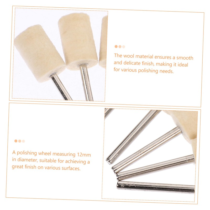 Gatuida 12mm Wool Felt Grinding Heads Polishing Wheel for Glass
