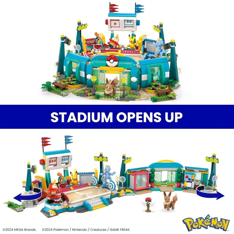 Mega Pokémon Building Toys Set Training Stadium with 1107 Pieces