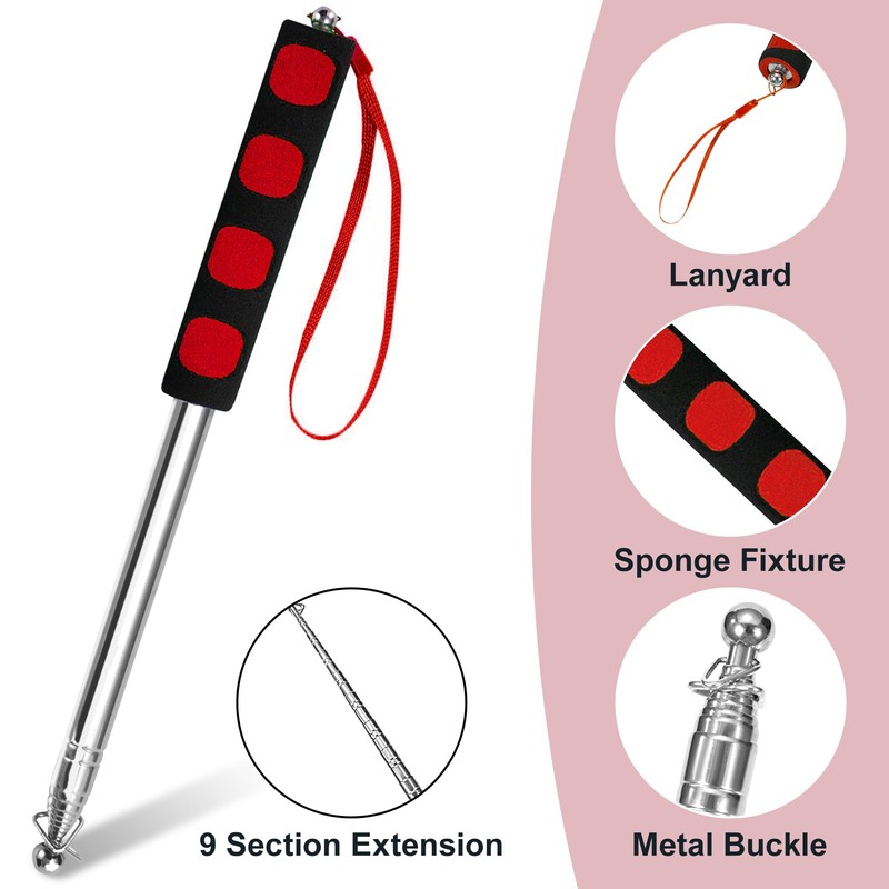 Telescopic Flag Pole 2M Stainless Steel Handheld Flag Pole Portable