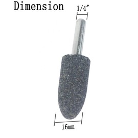 Luo ke 16 mm Cone Shape Grinding Stone - 1/4" Shank Aluminum Oxide Mounted Grinding Stones Sharpening Bits for Rotary Tools Drill (Pack of 8)