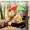 Squirrel Feeder with Umbrella Metal Squirrel Feeders for Outside Funny