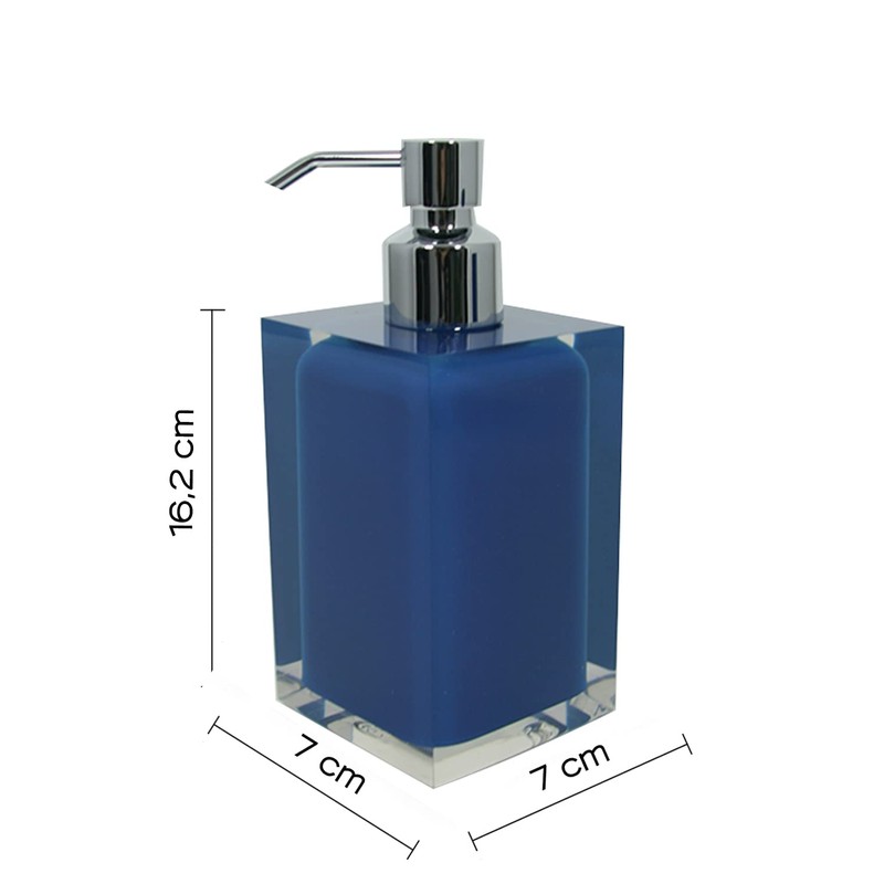 Gedy Bathroom Soap Dispenser, Resin, Blue, 16.2 x 7 x