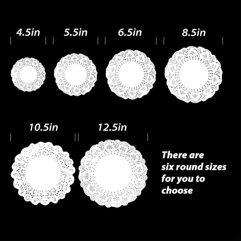 AimtoHome White Round Paper Doilies,4.5 Inch Lace Doilies for Dessert