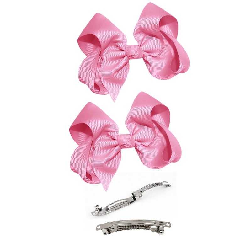 WD2U Girls Set of Two 4" Solid Grosgrain Pigtail Hair