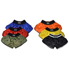 Ring to Cage Retro Muay Thai Short (Short Cut) - 6 Colors (Black/White, Medium)