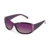 LVIOE Womens Sunglasses Polarized with Wraparound Frame, Rhinestone Wave Pattern
