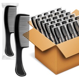 HOFASON 20 Pcs Bulk Hair Combs Individually Wrapped for Women, Kids, Men Beard, Professional Wide Tooth Comb for Hair Styling, Travel, Homeless, Hotel, Shelter, Nursing Home and Church (Black)