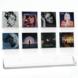 Pack of 8 Hanging Shelves for Vinyl Records, 30.5 cm Acrylic for Album Record Storage & Display, Storage of Records, Wall Shelf for Books/Photos/Pictures in Bedroom, Living Room, Bathroom