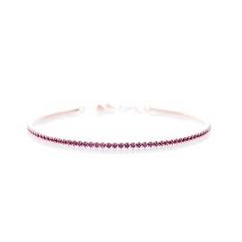 Lucoro Tennis Bracelet for Women, Sterling Silver, 925, Zirconia, Adjustable Length, 16-19 cm, Minimalist Women's Jewellery, Very Fine Bracelet, 1.8 mm Thickness, Sterling Silver, Cubic Zirconia