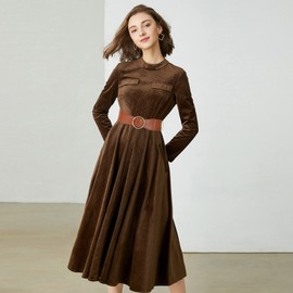 Women Wide Stretchy Waist Belt - 2 Pack Womens Elastic Belts Vintage Wide Cinch Belt for Dress(L,Black+Brown)