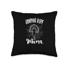 Jump Rope Skipping Rope Fitness Workout Clothing Jumping Rope Mama Skipping Fitness Throw Pillow, 16x16, Multicolor