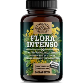 Flora Intenso® Probiotics Complex 100 Billion CFU/g Laboratory Tested 23 Bacteria Strains Without Inulin Intestinal Bacteria Gastric Juice Resistant with Lactobacillus + Bifidobacteria