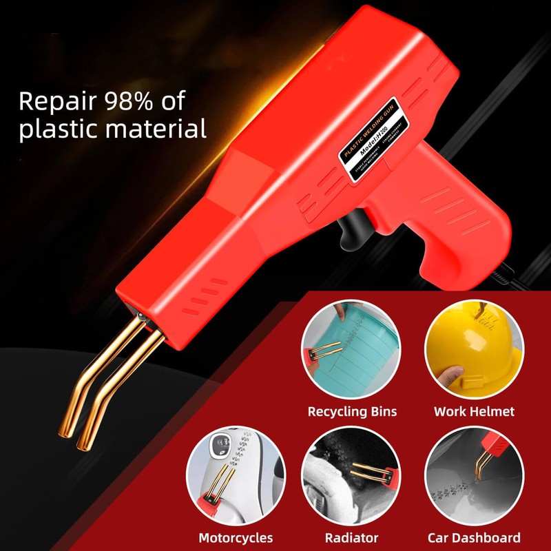 Wrdlosy 220W Plastic Welder, Multipurpose Fit, Plastic Welding Kit, Quick