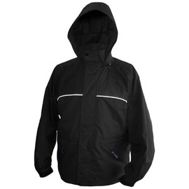 Viking Men's Torrent Waterproof and Windproof All Weather Shell Jacket with Reflective Piping, Black - 3X Large