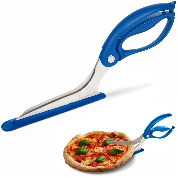 Loftern Blue Pizza Scissors - Non-Stick Pizza Scissors with Firm