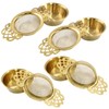 Moicstiy 4 Pack Tea Strainers with Drip Bowls, Stainless Steel